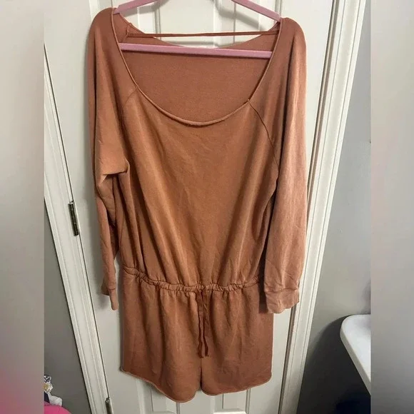 Aerie Romper French Terrycloth Round Neck Long Sleeve One Piece Romper Size XXL - Picture 2 of 6